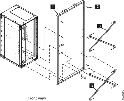 Earthquake resistance kit braces at the front of the rack