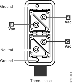 Three-phase wye mainline power connector