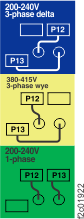 Image of DC-UPS input phase selection label