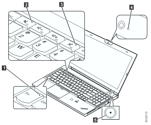 ThinkPad T540 laptop status indicators
