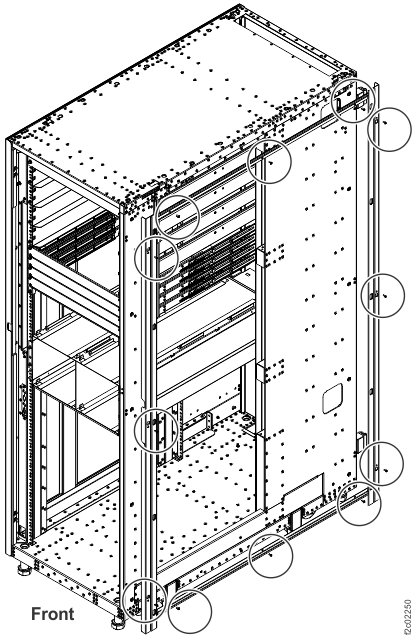 Rack serial number and rack number labels (Models 98x