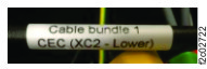 Lower CEC cable tie bar location code label