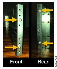 UPS rail locating pins