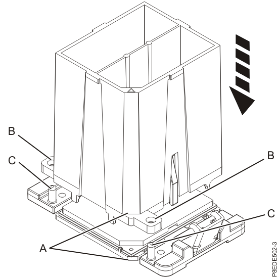 Lowering the removal tool onto the system processor module